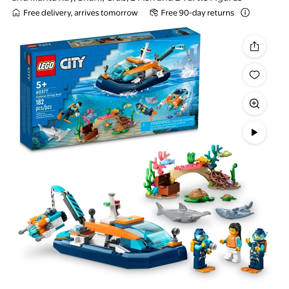 Lego Explore Diving Boat + Deep Sea Submarine Set
